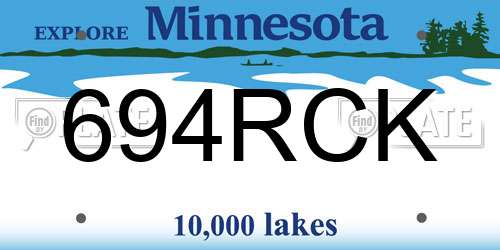 694RCK Minnesota License Plate