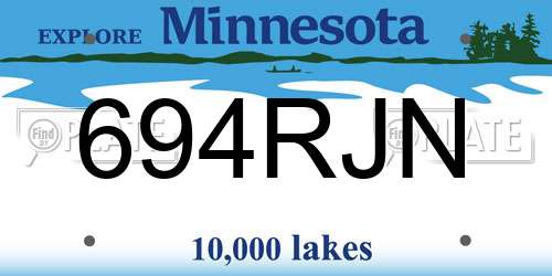694RJN Minnesota License Plate