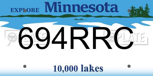 694RRC Minnesota License Plate