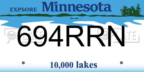 694RRN Minnesota License Plate
