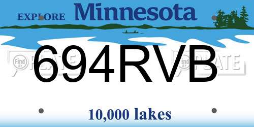 694RVB Minnesota License Plate