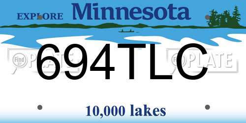 694TLC Minnesota License Plate