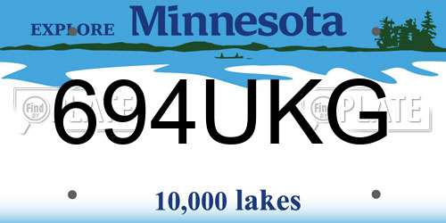 694UKG Minnesota License Plate