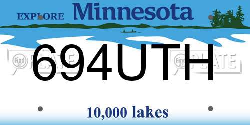 694UTH Minnesota License Plate