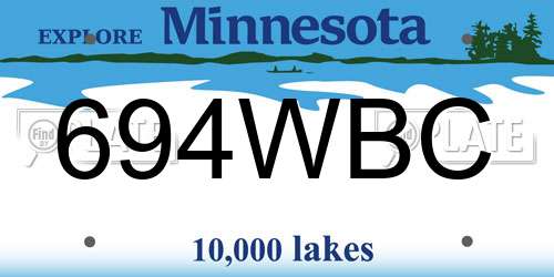 694WBC Minnesota License Plate