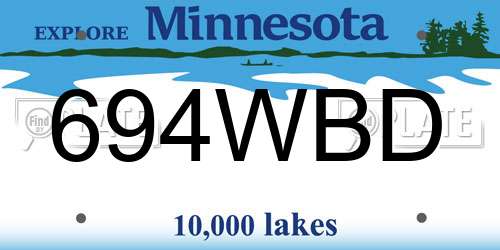 694WBD Minnesota License Plate