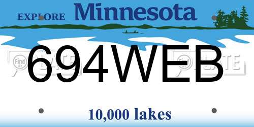694WEB Minnesota License Plate
