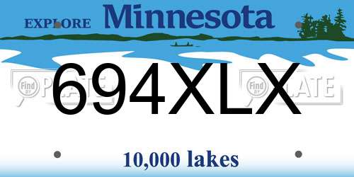 694XLX Minnesota License Plate