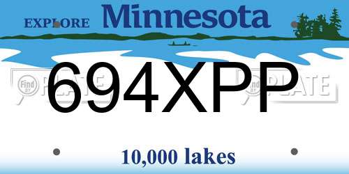 694XPP Minnesota License Plate