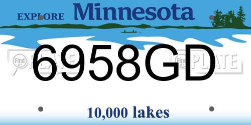 6958GD Minnesota License Plate