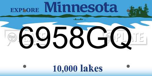 6958GQ Minnesota License Plate