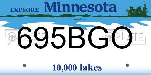 695BGO Minnesota License Plate