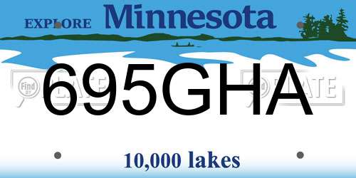 695GHA Minnesota License Plate