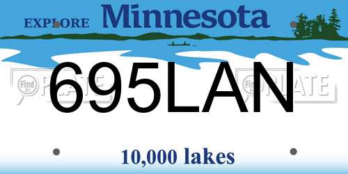 695LAN Minnesota License Plate