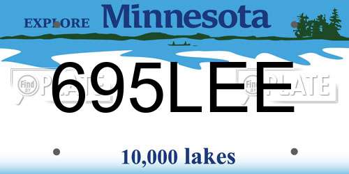 695LEE Minnesota License Plate