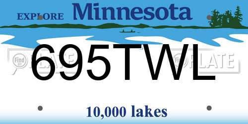 695TWL Minnesota License Plate