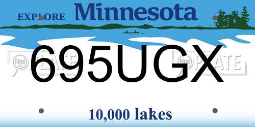 695UGX Minnesota License Plate