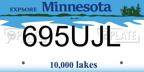 695UJL Minnesota License Plate