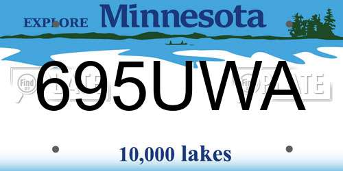 695UWA Minnesota License Plate