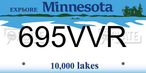 695VVR Minnesota License Plate