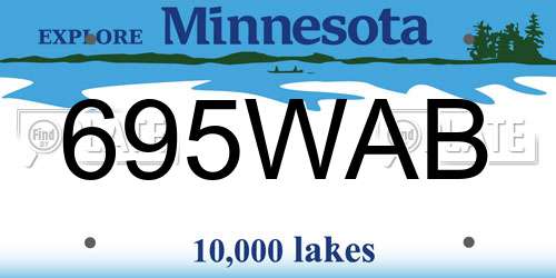 695WAB Minnesota License Plate