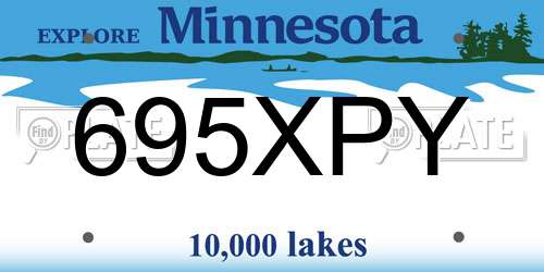 695XPY Minnesota License Plate