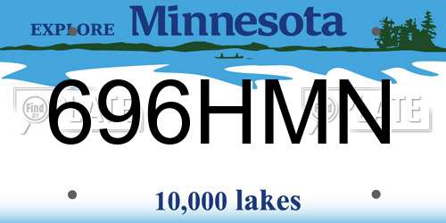 696HMN Minnesota License Plate