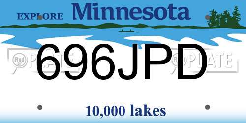696JPD Minnesota License Plate