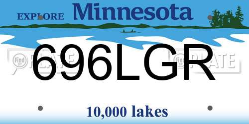 696LGR Minnesota License Plate
