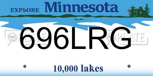 696LRG Minnesota License Plate