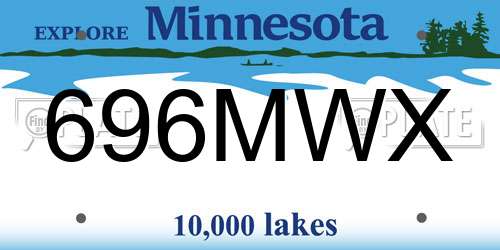 696MWX Minnesota License Plate