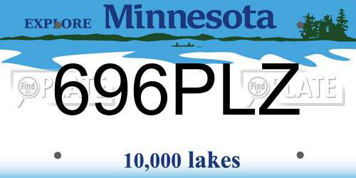696PLZ Minnesota License Plate