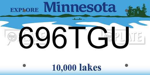 696TGU Minnesota License Plate