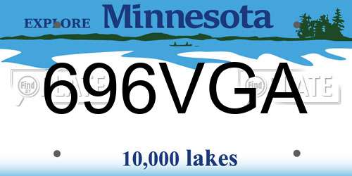 696VGA Minnesota License Plate