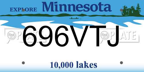 696VTJ Minnesota License Plate