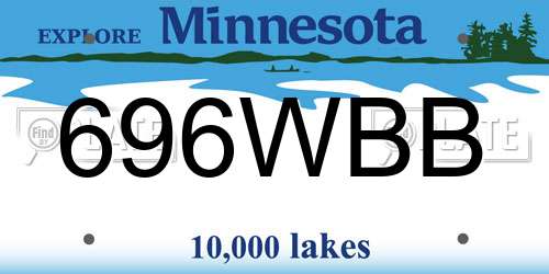 696WBB Minnesota License Plate