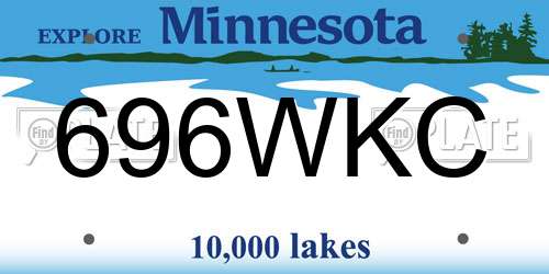 696WKC Minnesota License Plate