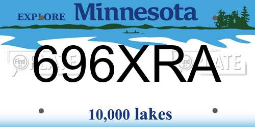 696XRA Minnesota License Plate