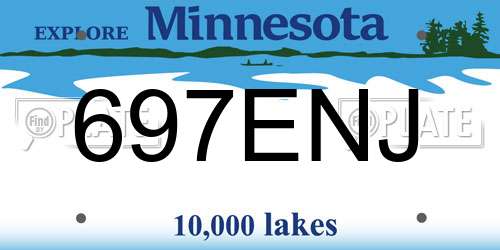 697ENJ Minnesota License Plate