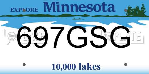 697GSG Minnesota License Plate