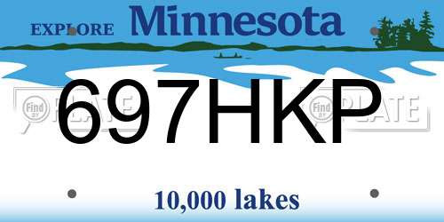 697HKP Minnesota License Plate