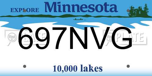 697NVG Minnesota License Plate
