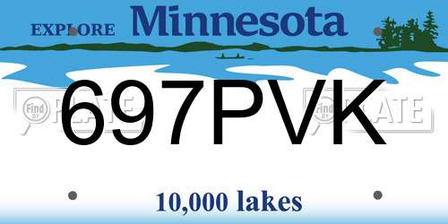 697PVK Minnesota License Plate
