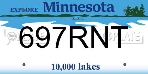 697RNT Minnesota License Plate