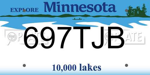 697TJB Minnesota License Plate