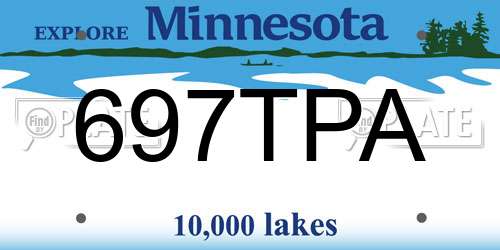 697TPA Minnesota License Plate