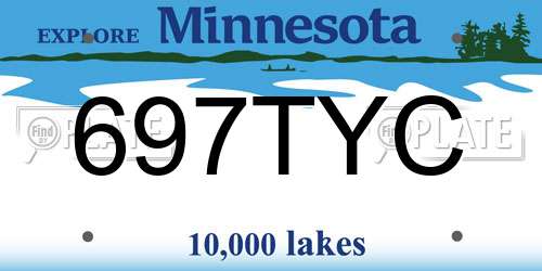 697TYC Minnesota License Plate
