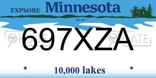 697XZA Minnesota License Plate