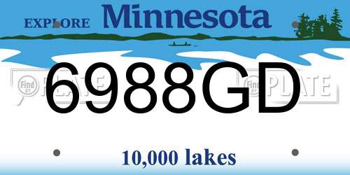 6988GD Minnesota License Plate