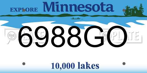 6988GO Minnesota License Plate